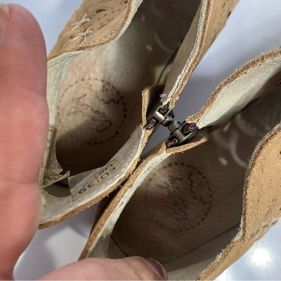 Coolway Nelia open toe laser cut booties tan leather size 39 - Picture 8 of 10